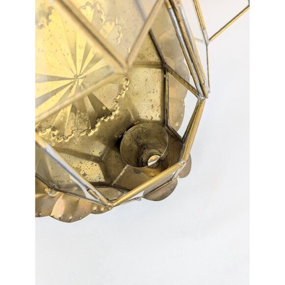 Vintage Handmade Tin & Glass Candle Sconce Rustic Western Entry Foyer Wall Decor - Picture 5 of 10